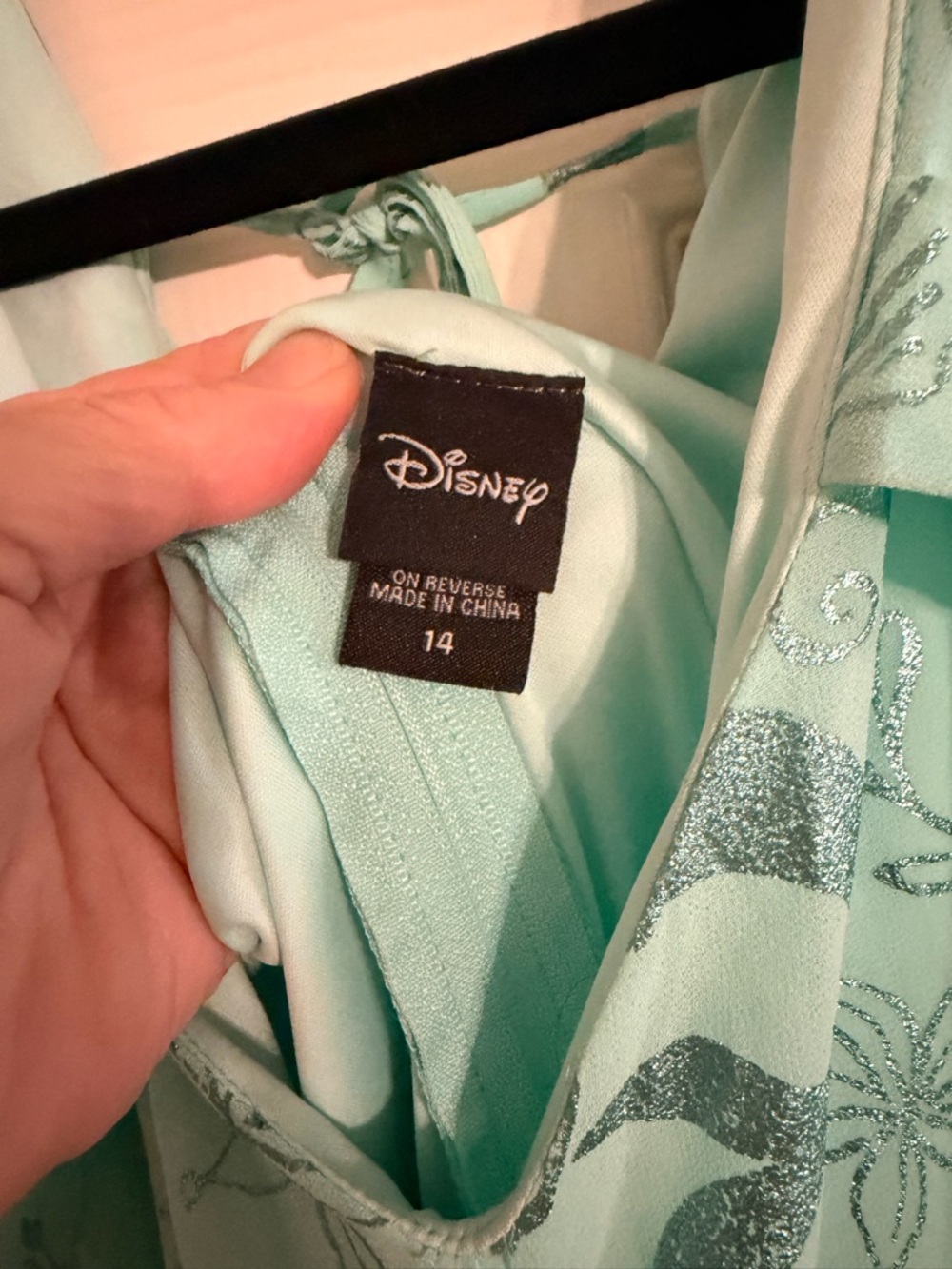 Disney Aqua Sea-Print Fit & Flare Dress with Puff Shoulders - Picture 3 of 3